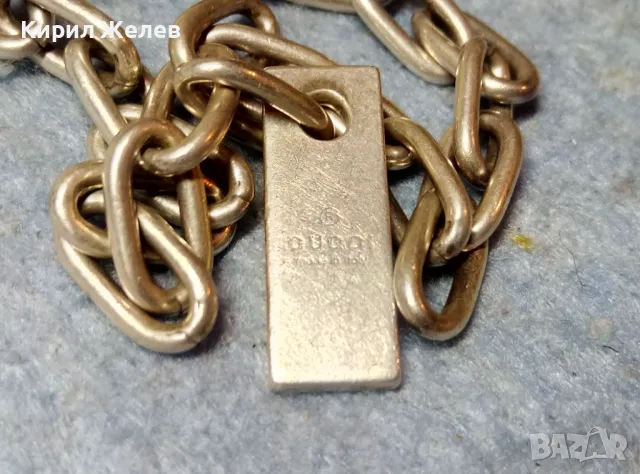 GUCCI Made in Italy СТИЛНА БУТИКОВА СРЕБЪРНА ГРИВНА сАРТ ВИСУЛКА СРЕБРО 925 на МОДНА КЪЩА ГУЧИ 47892, снимка 8 - Гривни - 49247649
