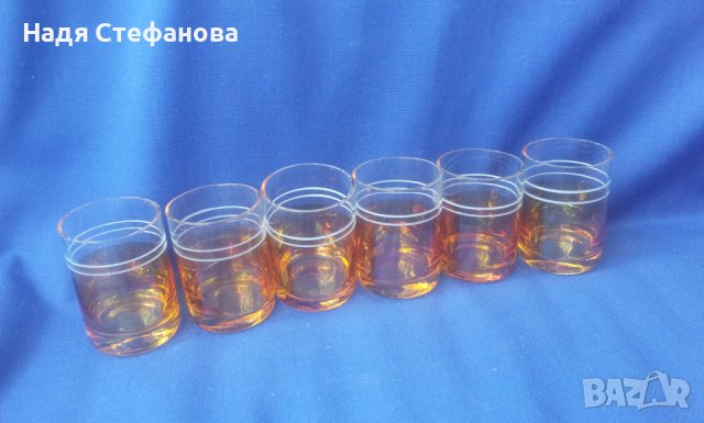 Ретро чашки за концентрат, калиево стъкло , снимка 4 - Антикварни и старинни предмети - 37978984