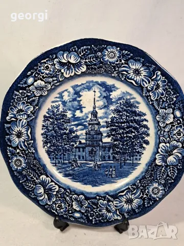 английска порцеланова чиния син порцелан 22/2