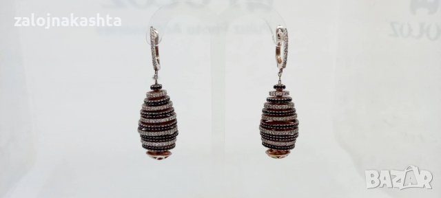 Сребърни обеци с позлата-24,38гр/14кр