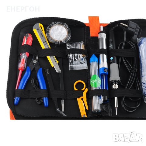 Комплект за запояване мултицет поялник тинол вакуум помпа клещи фазомер, снимка 5 - Поялници и запояване - 43854701