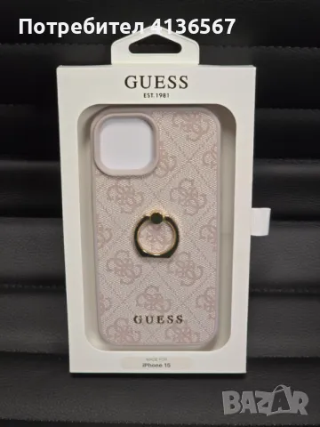 Защитен калъф Guess с метално лого PU, за iPhone14, розов