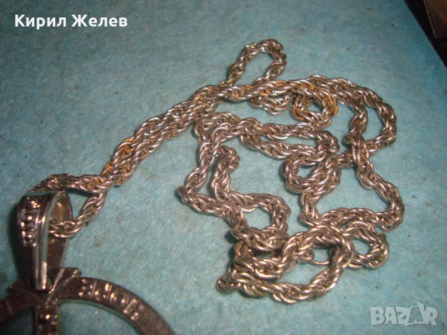 ХИПАРСКИ ПОСРЕБРЕН СИМВОЛ МЕДАЛЬОН с КРАСИВА ВИНТИДЖ ПЛЕТКА ЗДРАВА ВЕРИЖКА ЛАНЕЦ КЮСТЕК 25200, снимка 5 - Колиета, медальони, синджири - 35273915