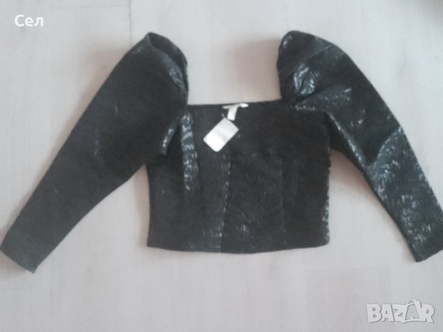 Блуза с буфон ръкав H&M