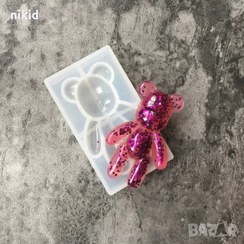 Мече прозрачен силиконов молд форма за фондан смола шоколад бижута