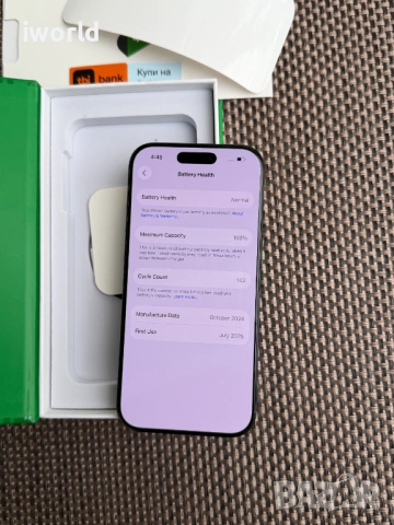 100% Батерия❗️ Iphone 16 PRO ❗️лизинг от 30€/мес ❗️ Black titanium❗️ Гаранция, снимка 2 - Apple iPhone - 53454900