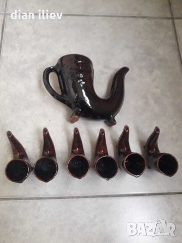 Стар керамичен сервиз , снимка 2 - Антикварни и старинни предмети - 28840016