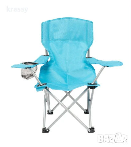 НОВ сгъваем стол за плаж/къмпинг/риболов с облегалка и поставка за чаша