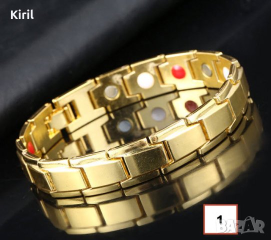 Титаниева магнитна гривна за високо кръвно от неръждаема стомана, снимка 2 - Гривни - 27504810