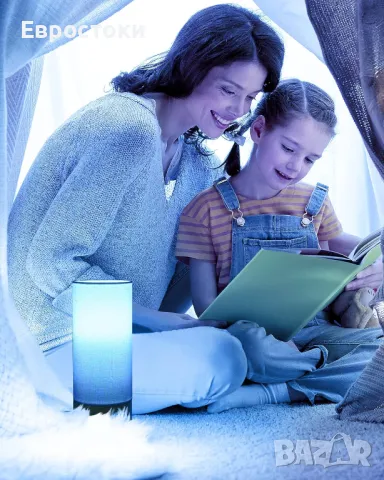 Tomons Димируема RGB настолна лампа в скандинавски стил с дистанционно управление и крушка с текстил, снимка 2 - Настолни лампи - 47767372