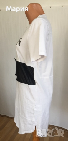 Л / ХЛ Оригинална Balmain Дамска Туника Тениска Бяла Черна Еластичен мек памук, снимка 11 - Туники - 51500508