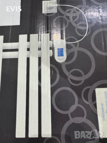 Дизайнерска електрически лира за баня с термостат – 500W, Бяла, 1200x500 мм, снимка 2 - Друга електроника - 50252141