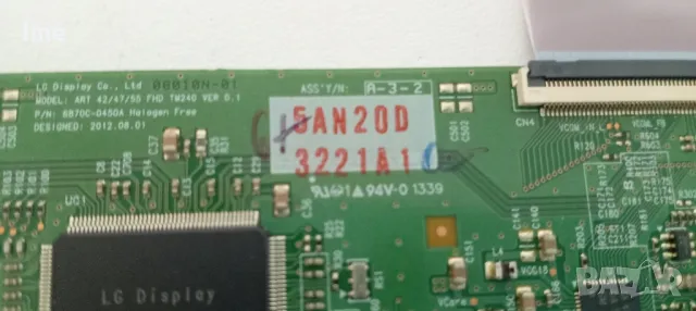 TCON Board ART 42/47/55 FHD TM240 Ver0.1. Свален от Телевизор Philips 47PFL6678K/12., снимка 4 - Части и Платки - 47582739