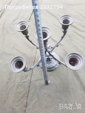 Свещник петорка, снимка 4 - Антикварни и старинни предмети - 49802322