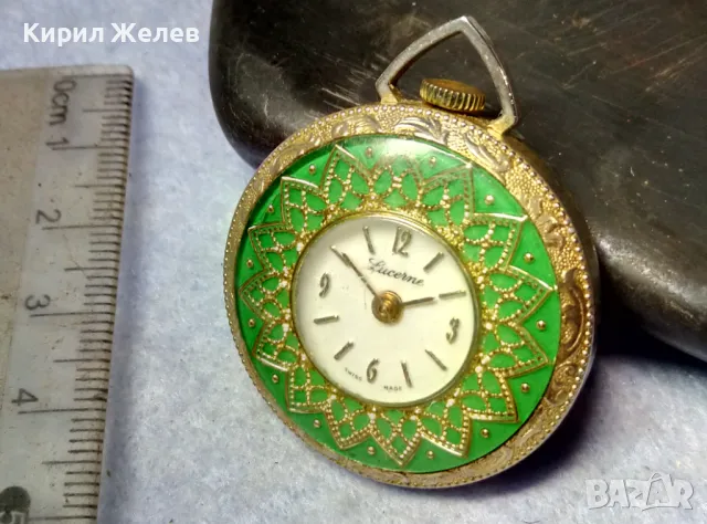 LUCERNE SWISS MADE Стар МЕХАНИЧЕН ОРНАМЕНТИРАН ЛУКСОЗЕН ПОЗЛАТЕН ДЖОБЕН ЧАСОВНИК ШВЕЙЦАРИЯ 50118, снимка 8 - Антикварни и старинни предмети - 49487824