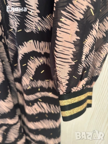 Рокля в черно и златисто, снимка 4 - Рокли - 53137943