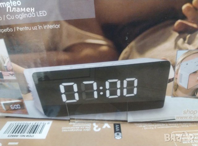 Часовник, метеорологична станция с led  огледало час, дата темп, влажност 14.5x4x8 см, снимка 2 - Други - 38942189