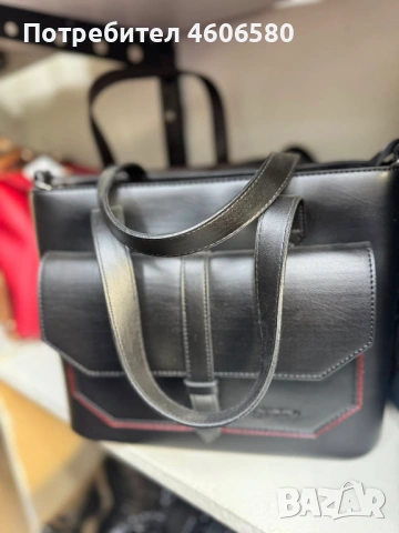 👜 Голяма дамска чанта – тъмно кафява и черна