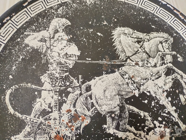 старинна керамична чиния за стена с древногръцката митология , снимка 4 - Декорация за дома - 51606096