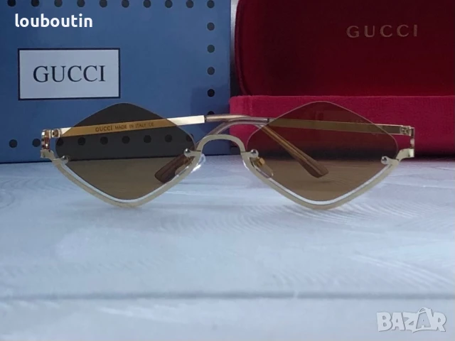 GUCCI дамски слънчеви очила ромб 2 цвята черни кафяви, снимка 14 - Слънчеви и диоптрични очила - 50741381