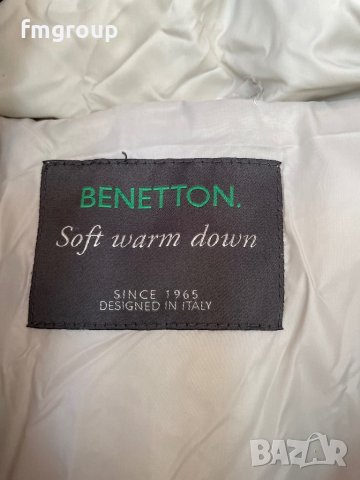 Дамско пухено яке Benetton Бенетон бяло, снимка 3 - Якета - 43021359