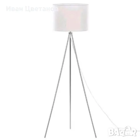 LED Подова лампа с текстилен абажур