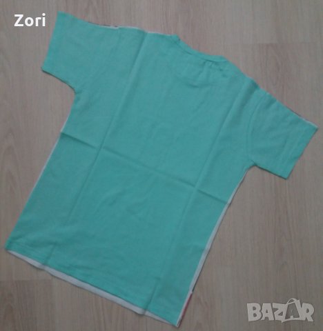 Тениска в цвят аква и щампа Сохо за ръст 140см , снимка 3 - Детски тениски и потници - 28490240