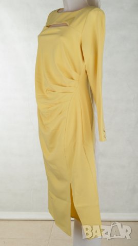 Жълта рокля с дълги ръкави марка Melli London, снимка 3 - Рокли - 29031189