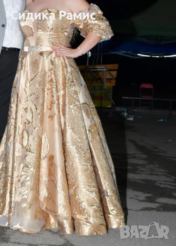Официална златиста рокля., снимка 2 - Рокли - 51021368