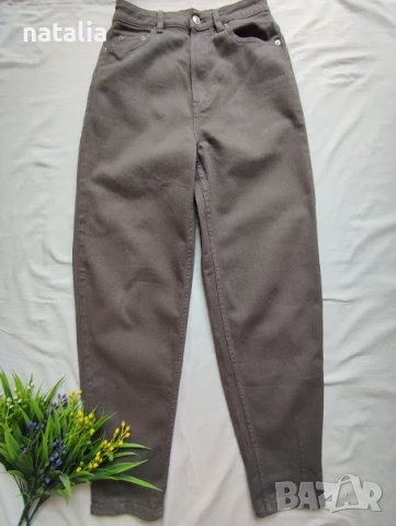Дамски сиви дънки mom fit , Размер 34/XS, снимка 3 - Панталони - 40469292
