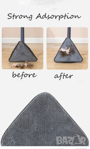 Разтегателен триъгълен MOP за почистване 360° с 3 парцала ПРОМОЦИЯ!, снимка 4 - Други стоки за дома - 52416150