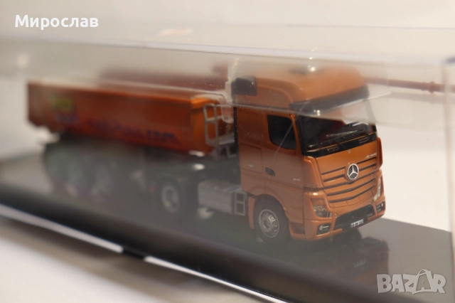 AWM H0 1/87 MERCEDES САМОСВАЛ KАМИОН МОДЕЛ TIR ГОНДОЛА, снимка 6 - Колекции - 52825794