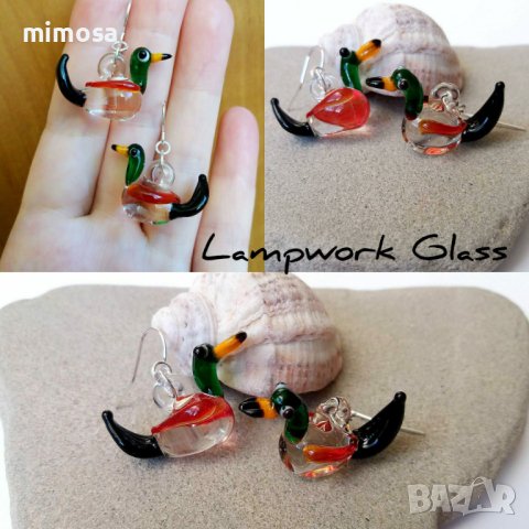 Обеци стъклени фигурки, снимка 4 - Обеци - 43061262