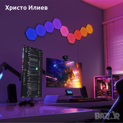 Светлинни панели Nanoleaf Shapes Hexagons Starter 9 броя бели, снимка 2 - Други - 52534641