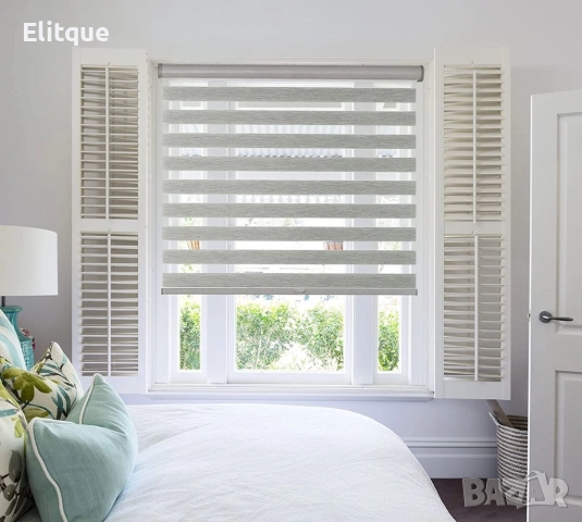 Щори ECD  Ролетни, Текстилни, Двойни, Без пробиване, Включен монтажен материал, Бял,Сив ,Бежов, снимка 8 - Други стоки за дома - 52905247