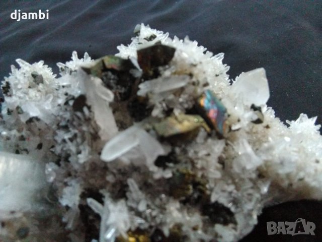 № 86 Кварцова друза с галенит и сфалерит, Кварц, Галенит, Сфалерит,, снимка 7 - Други - 27558075