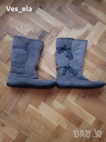 Hush Puppies сиви велурени топли ботуши  размер 39, снимка 2 - Дамски ботуши - 27239089