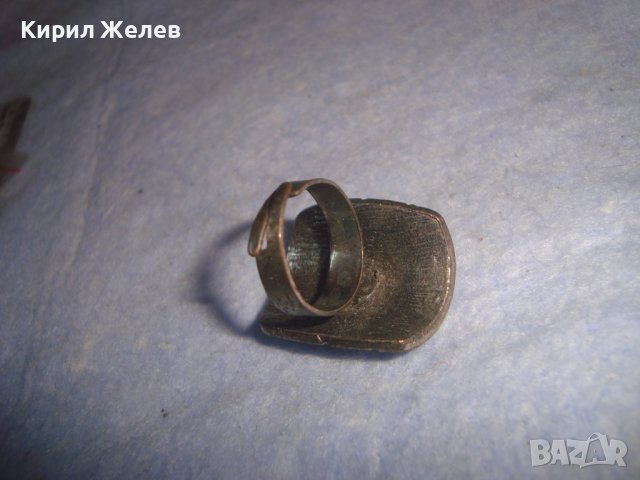 СТАР СРЕБРИСТ МЕСИНГОВ ОРНАМЕНТИРАН РЕГУЛИРУЕМ РЕТРО АРТ ПРЪСТЕН 7128, снимка 8 - Пръстени - 37420170