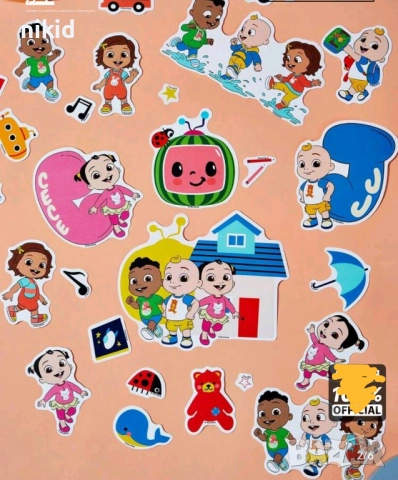 50 бр cocomelon КоКомелон Кокомелън самозалепващи лепенки стикери за украса декор картонена торта, снимка 7 - Други - 42464395