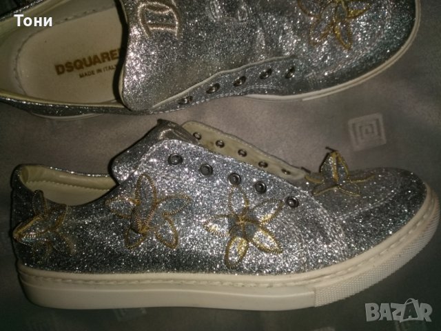 Спортно елегантни сребърни обувки Dsquared2, снимка 3 - Дамски елегантни обувки - 28913400