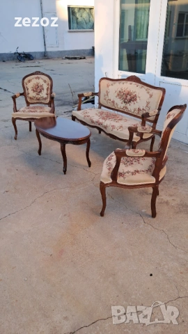 Комплект за хол барок махагон, снимка 3 - Дивани и мека мебел - 53246792