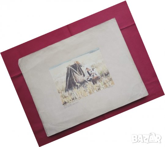 Продавам акварел с народни мотиви , снимка 2 - Картини - 28576281