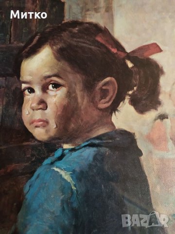 Уникална картина репродукция на плачещо момиче на Бруно Амадио. За ценители., снимка 2 - Антикварни и старинни предмети - 32660962