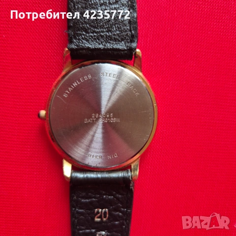 Позлатен швейцарски кварцов мъжки часовник. , снимка 2 - Мъжки - 53147149