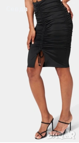 Черна пола с висока талия, размер XS, снимка 4 - Поли - 53134695