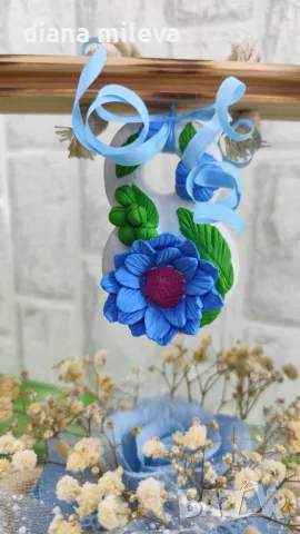 Дървена рамка с декорация в синьо!!, снимка 2 - Декорация за дома - 49093231