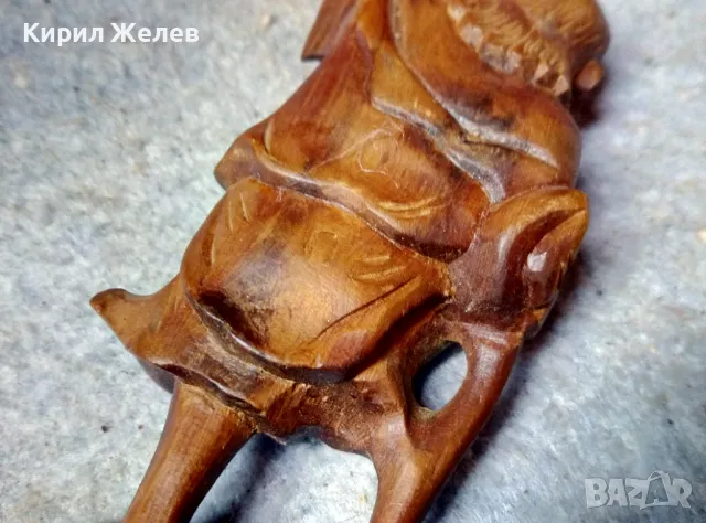 Стара АФРИКАНСКА ДЪРВЕНА ФИГУРКА СТАТУЕТКА от ПЪСТЪР АБАНОС Ръчна МАЙСТОРСКА РАБОТА ДЪРВОРЕЗБА 47613, снимка 5 - Колекции - 47685705