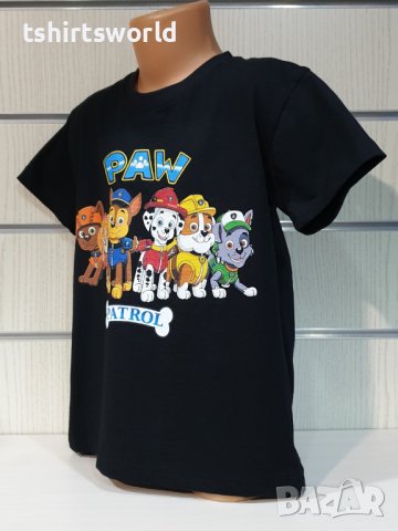 Нова детска тениска с дигитален печат PAW Patrol (Пес патрул) в черен цвят, снимка 10 - Детски тениски и потници - 36966845