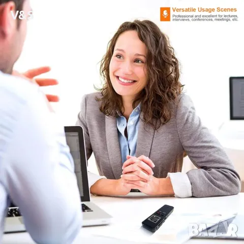 Цифров диктофон Tschisen с възпроизвеждане, подобрен аудио диктофон с едно докосване, 64G 1536Kbps H, снимка 7 - Други - 48413347