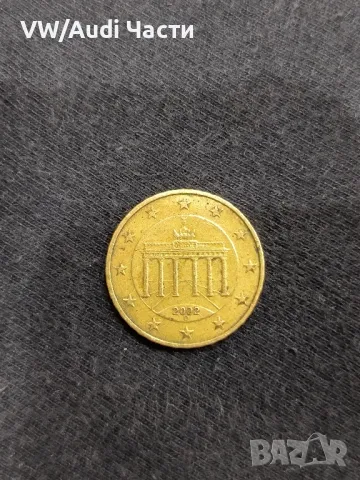 Монета 10 евро цента Германия 2002г. минт, снимка 2 - Нумизматика и бонистика - 49454250